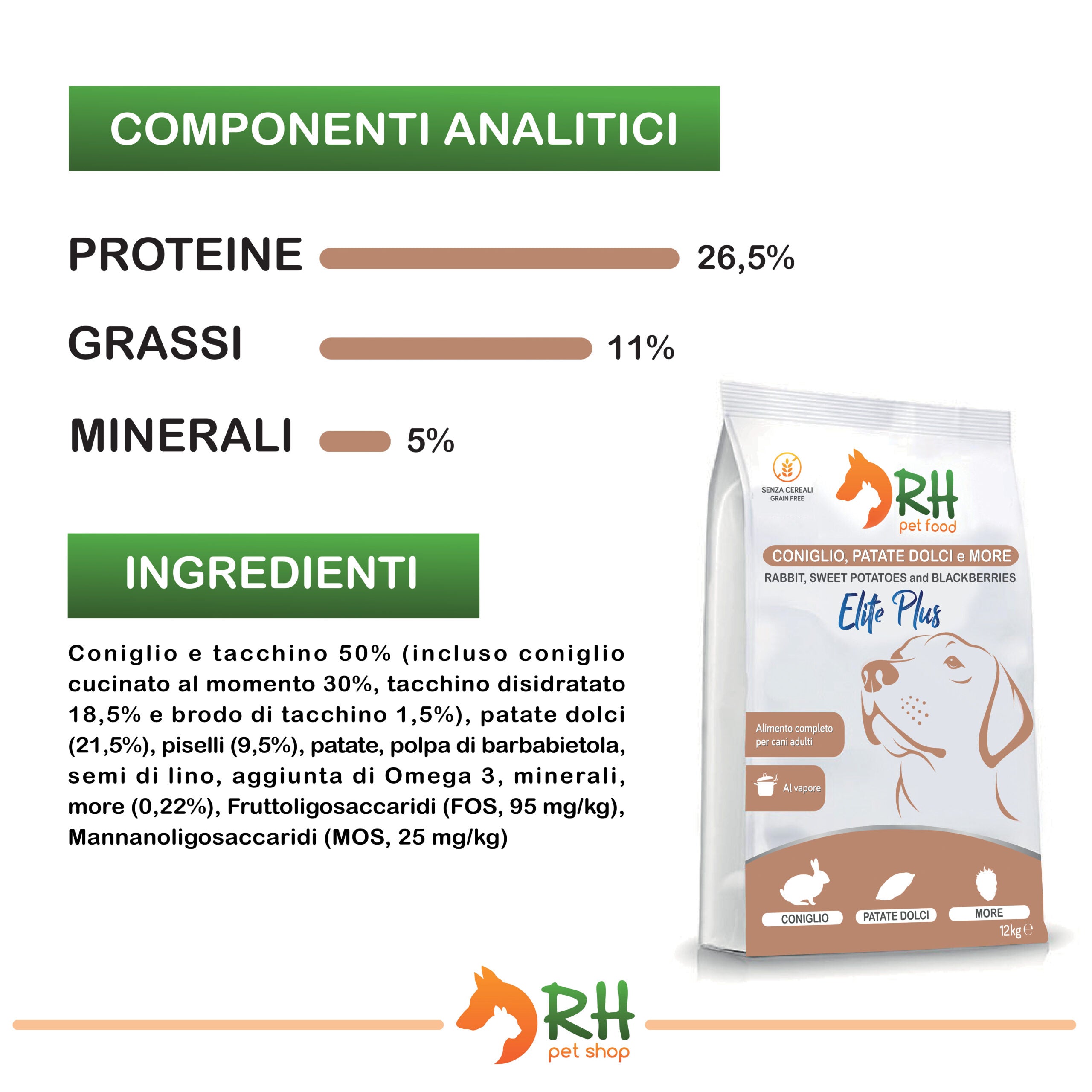 Coniglio, patate dolci e more Elite plus