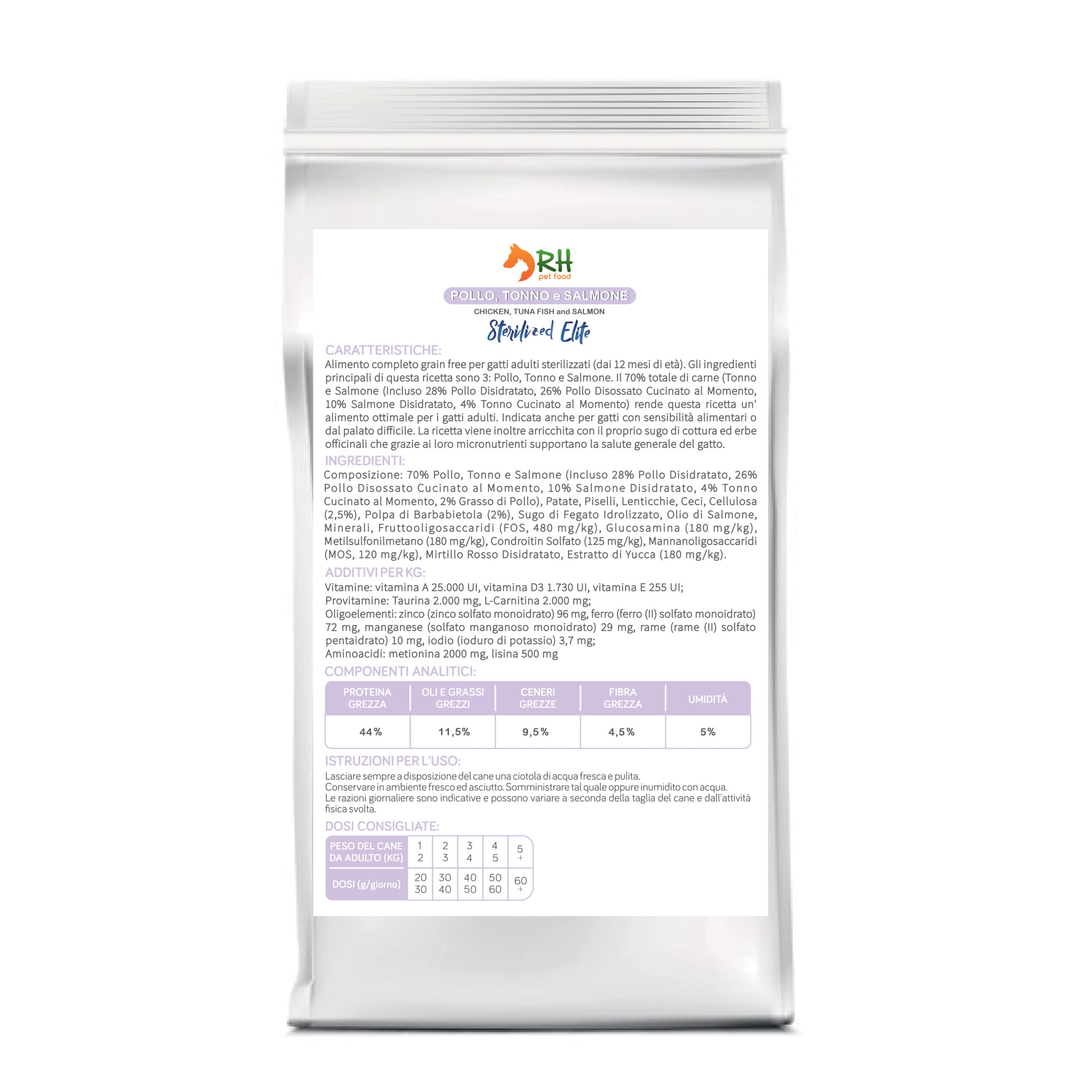 Pollo, tonno e salmone Sterilized Elite plus