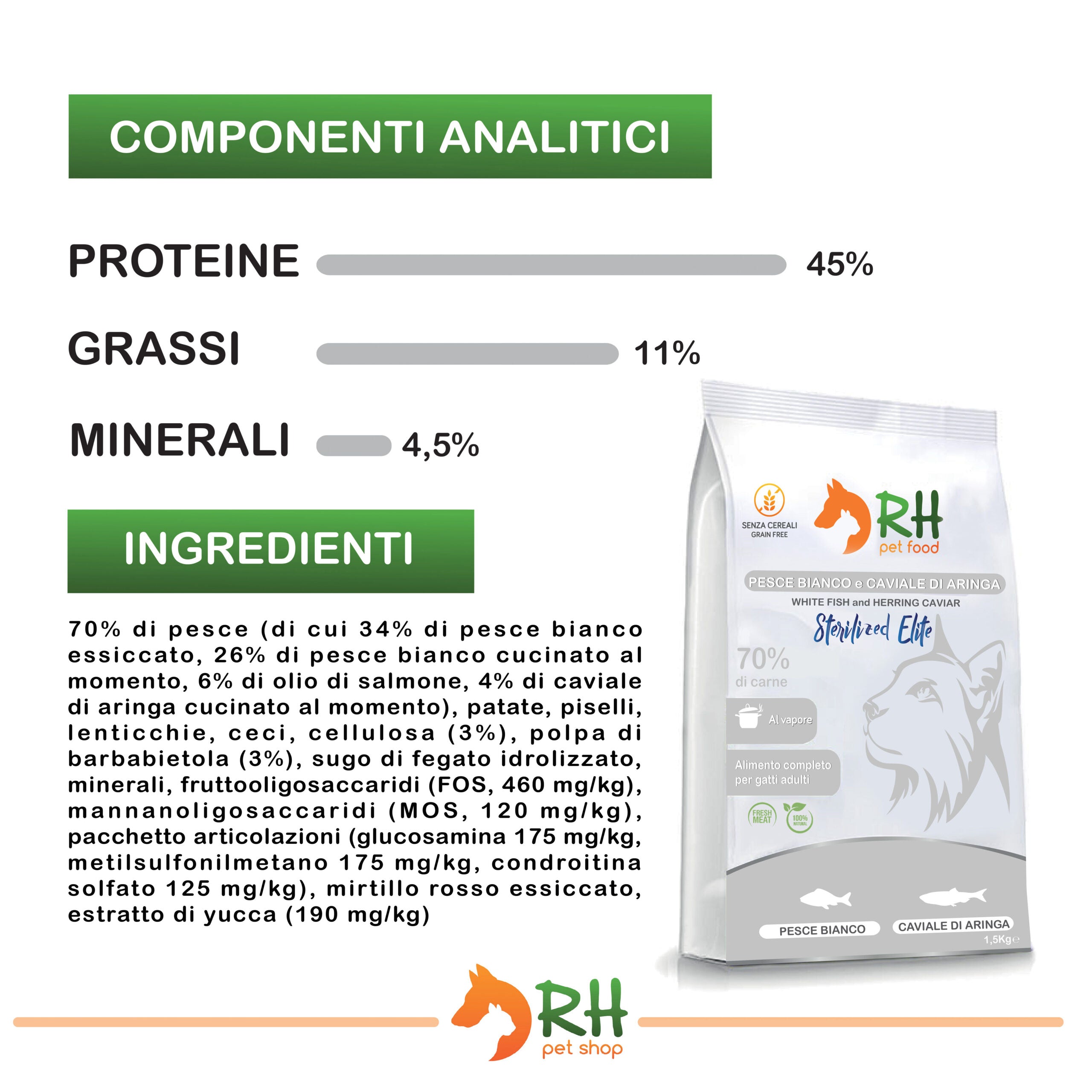 Pesce Bianco e Caviale di Aringa Sterilized Elite plus