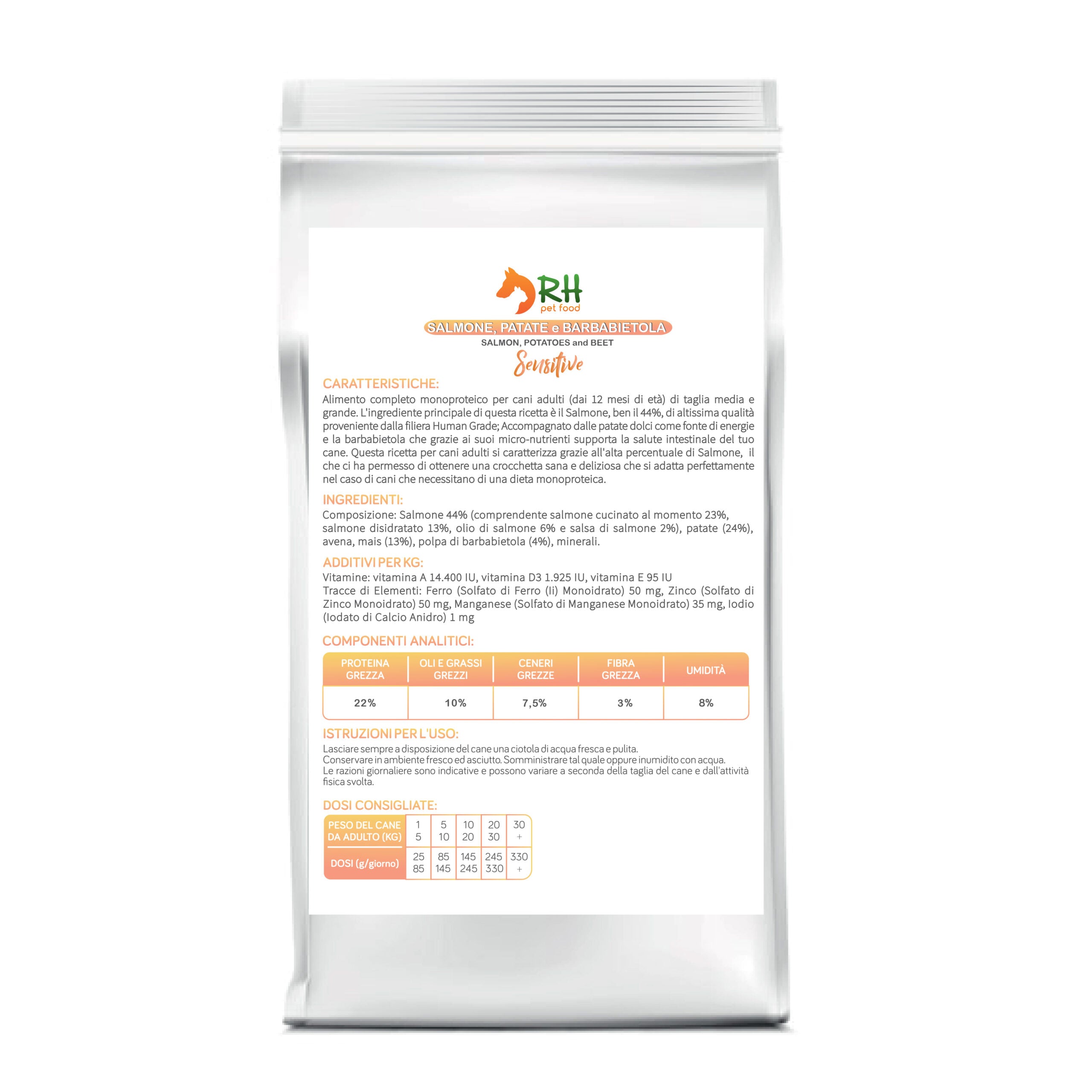 Salmone, patate e barbabietola Sensitive