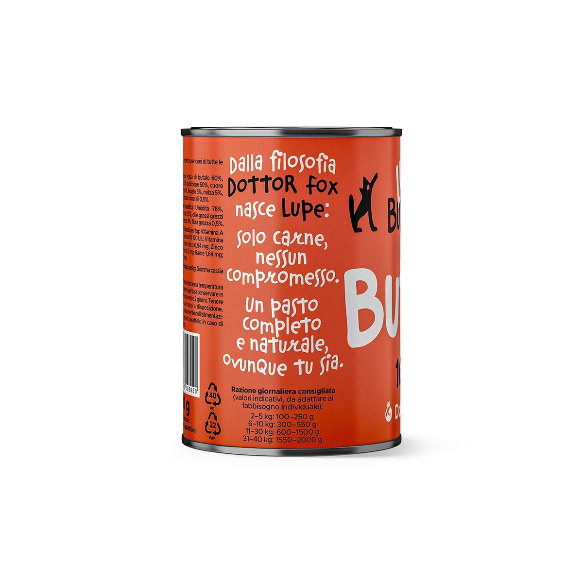 Umido Barf in lattina DottorFox 400gr