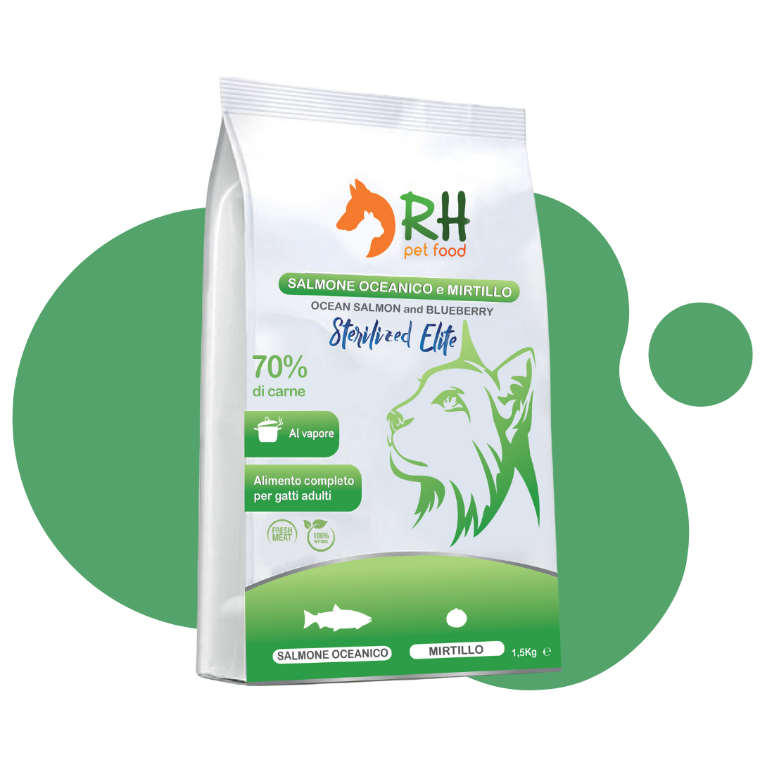 Salmone oceanico e mirtillo Sterilized Elite plus