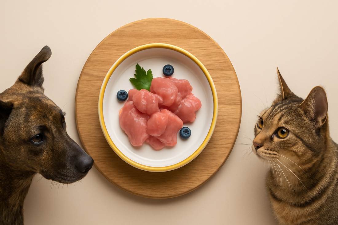 Dieta Barf | Piatto con alimentazione cruda per cani e gatti | RhPetshop 