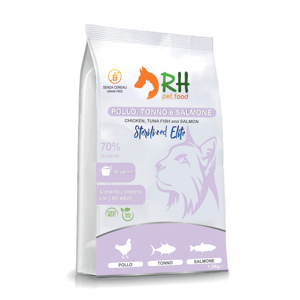 Pollo, tonno e salmone Sterilized Elite plus