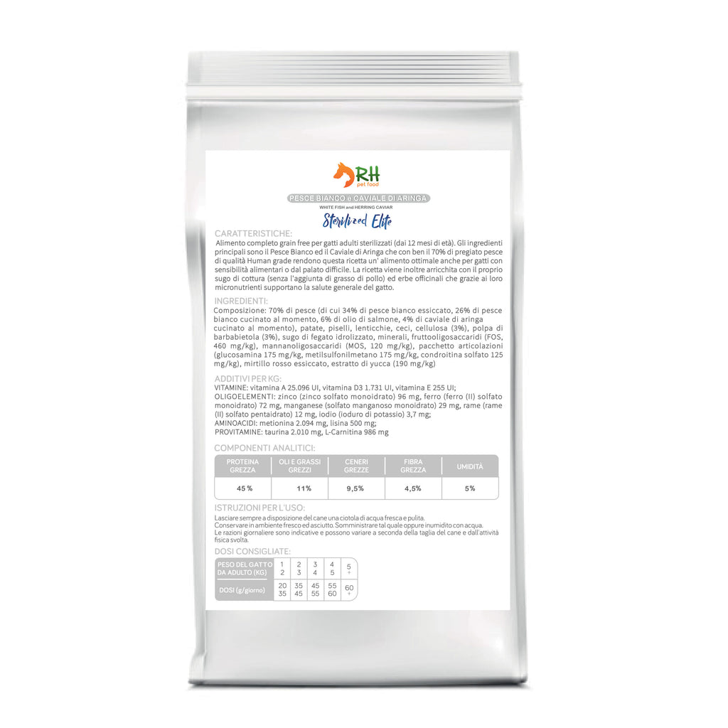 Pesce Bianco e Caviale di Aringa Sterilized Elite plus