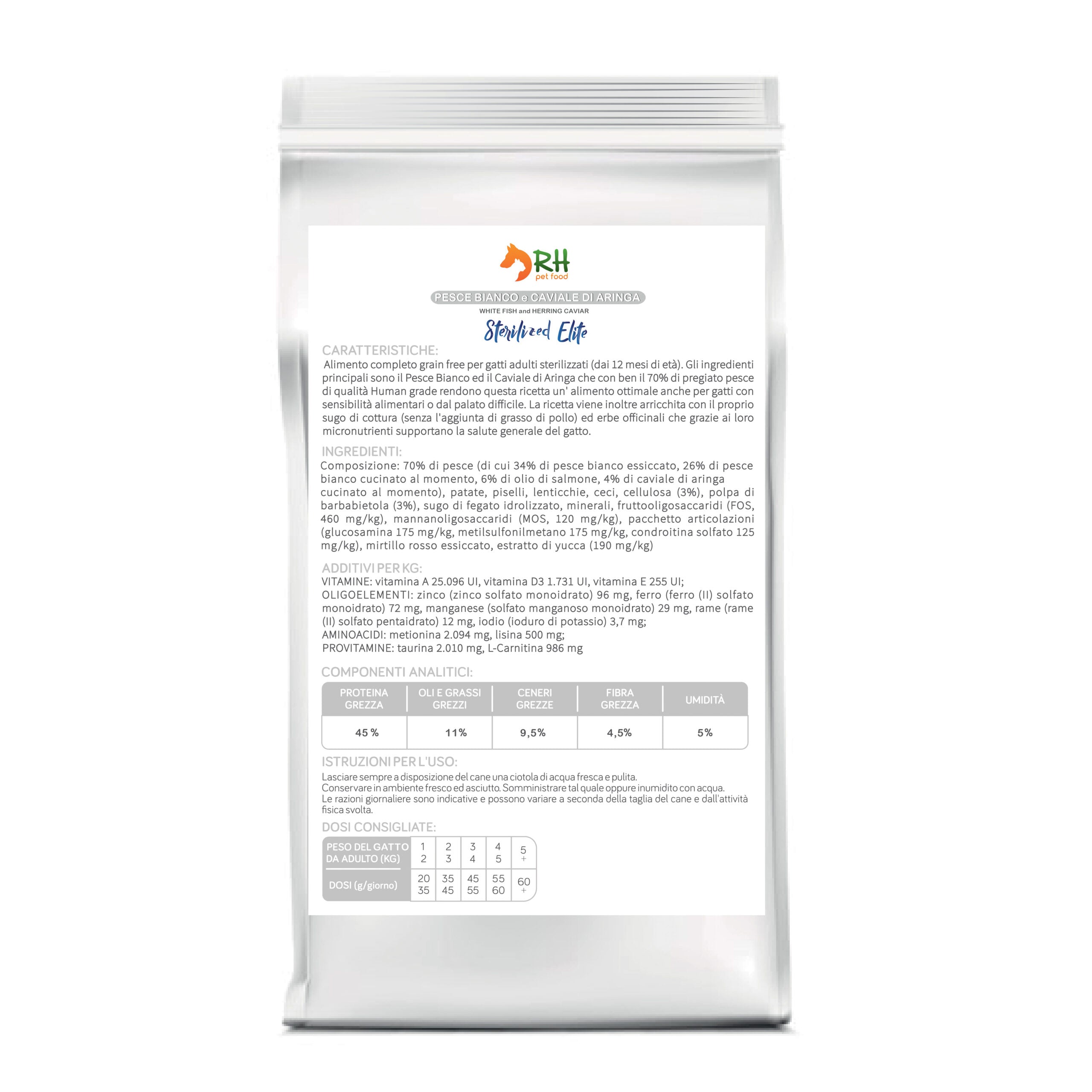 Pesce Bianco e Caviale di Aringa Sterilized Elite plus