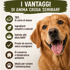 Umido Semi BARF Manzo 400gr Anima Cruda