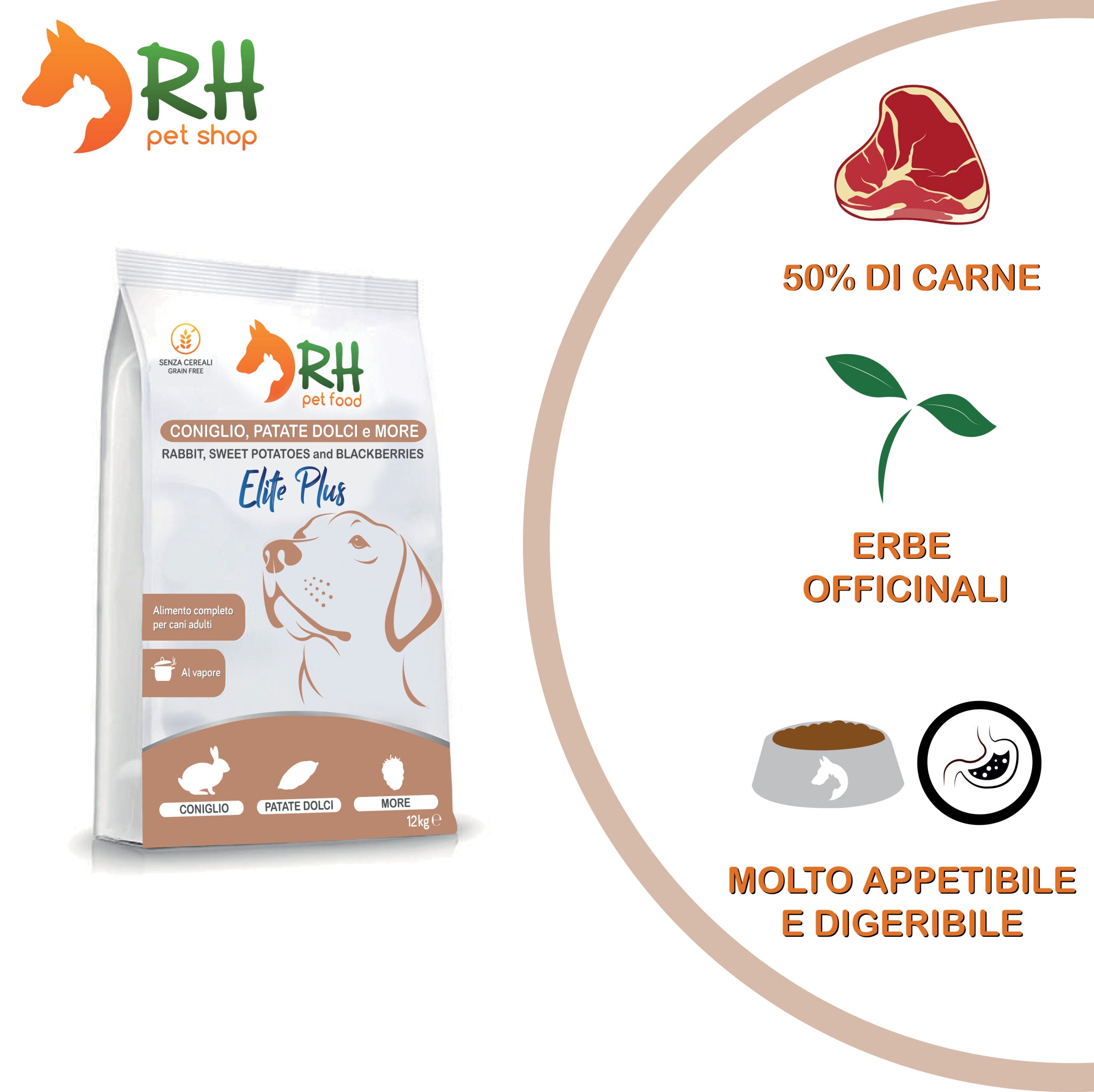 Coniglio, patate dolci e more Elite plus