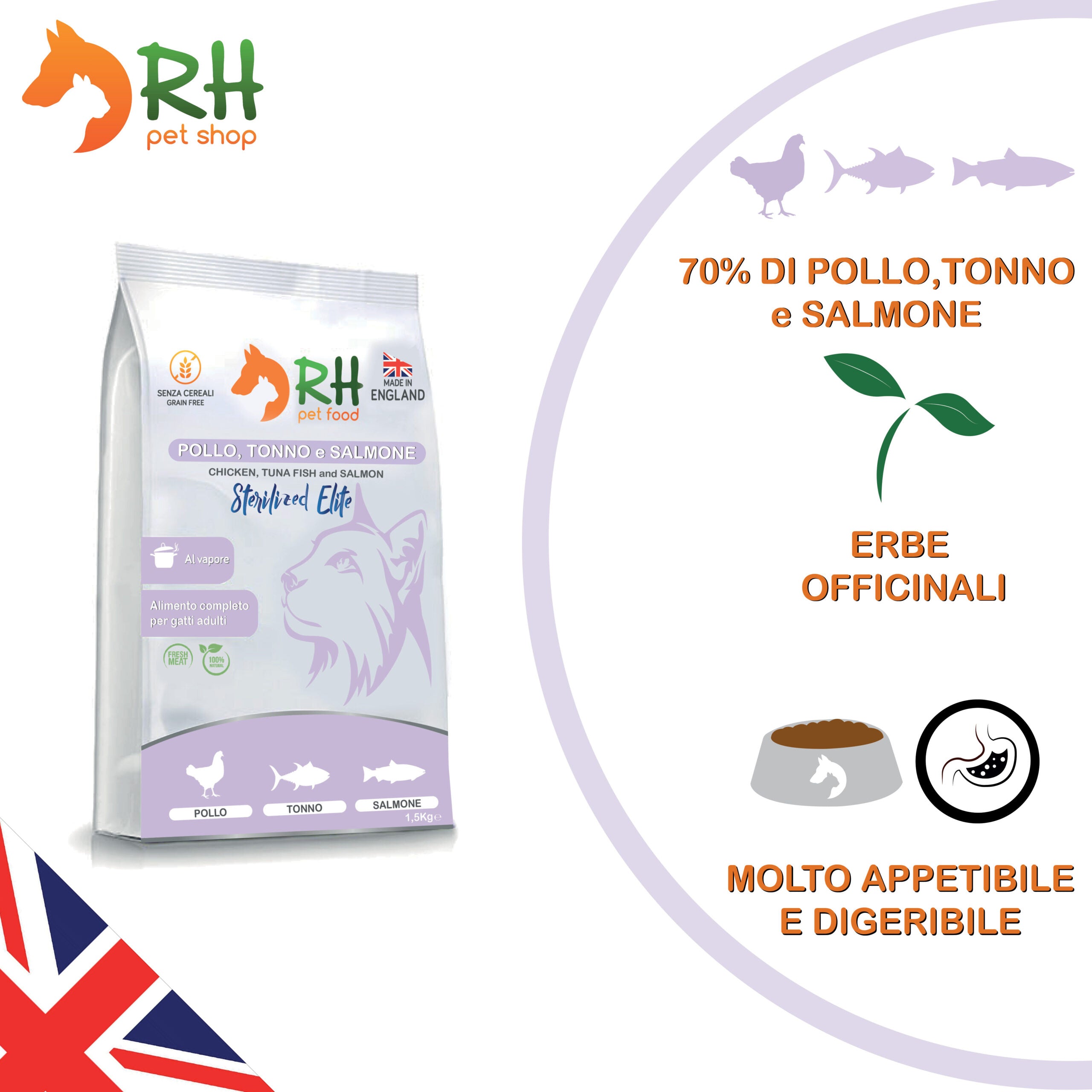 Pollo, tonno e salmone Sterilized Elite plus