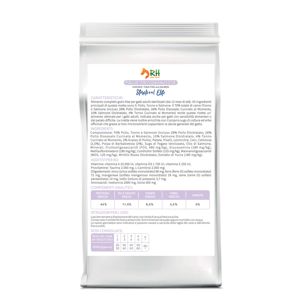 Pollo, tonno e salmone Sterilized Elite plus
