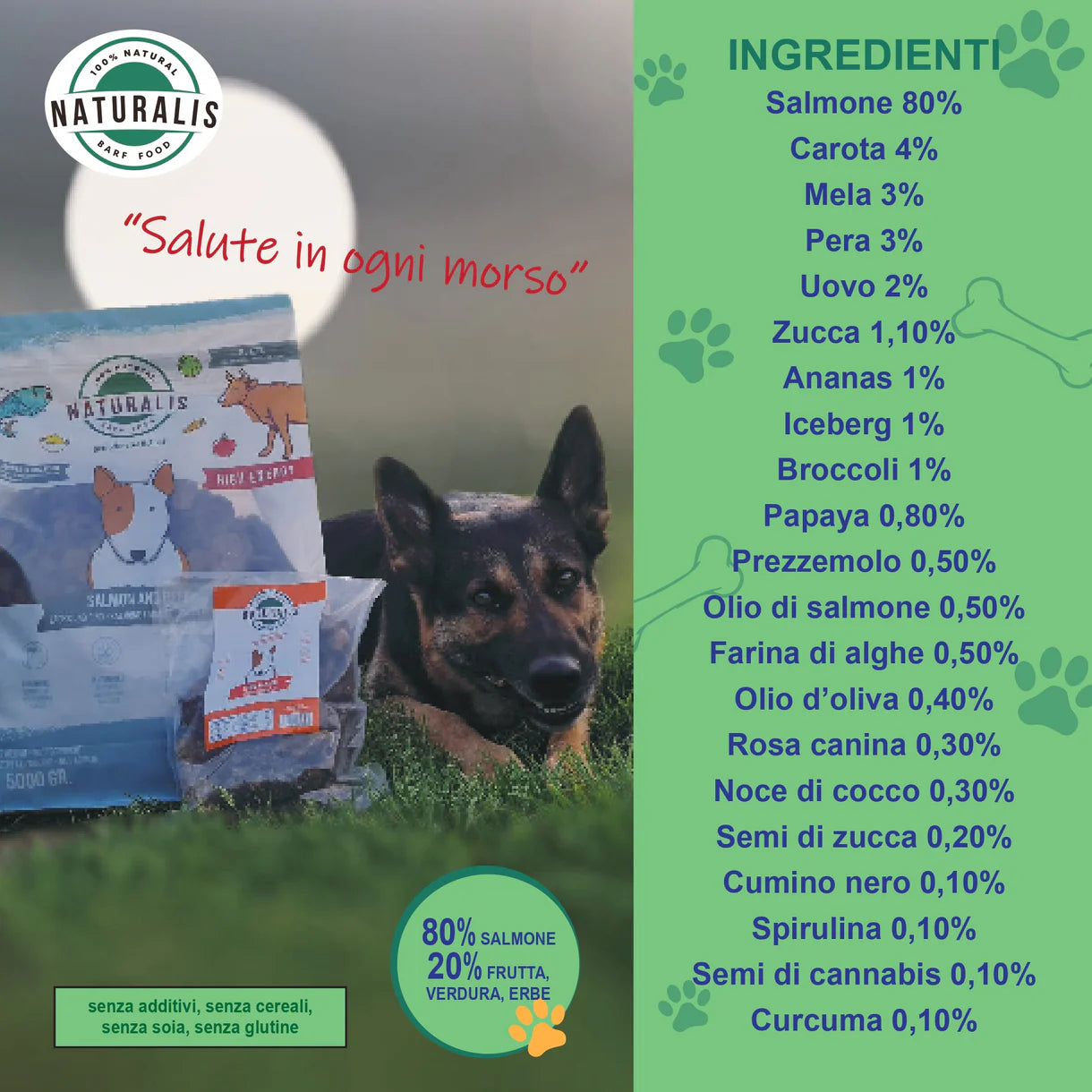 BARF Disidratata Salmone Naturalis BARF 500gr