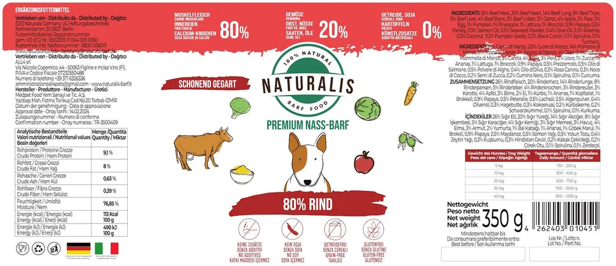 Naturalis Premium Wet BARF 350gr