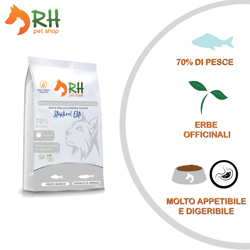 Pesce Bianco e Caviale di Aringa Sterilized Elite plus
