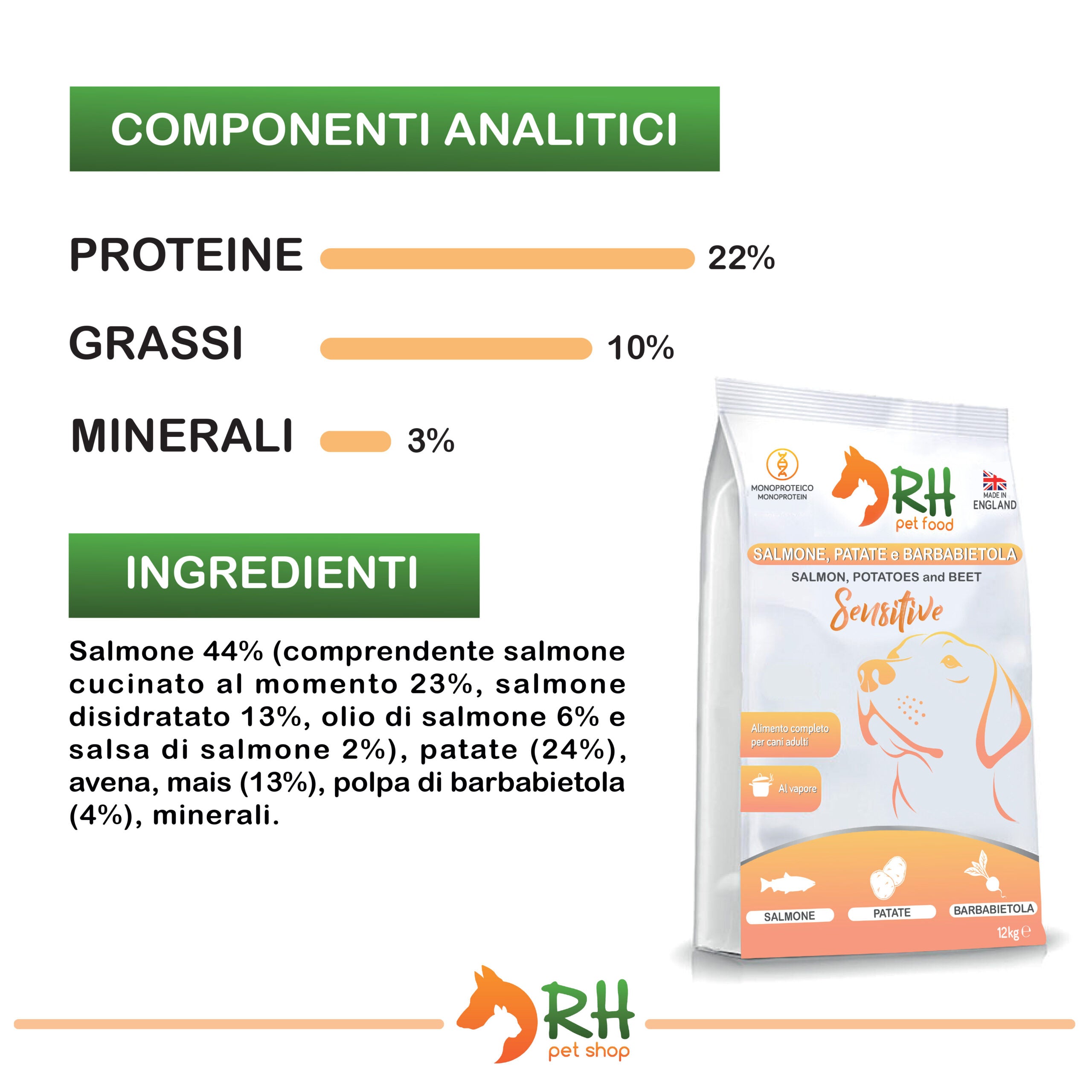 Salmone, patate e barbabietola Sensitive