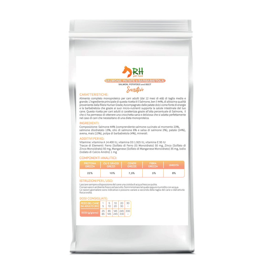 Salmone, patate e barbabietola Sensitive