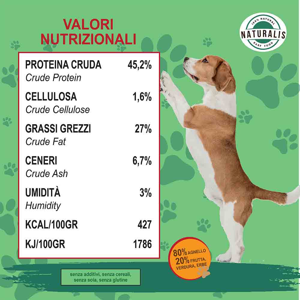 BARF Disidratata Agnello Naturalis BARF 1kg