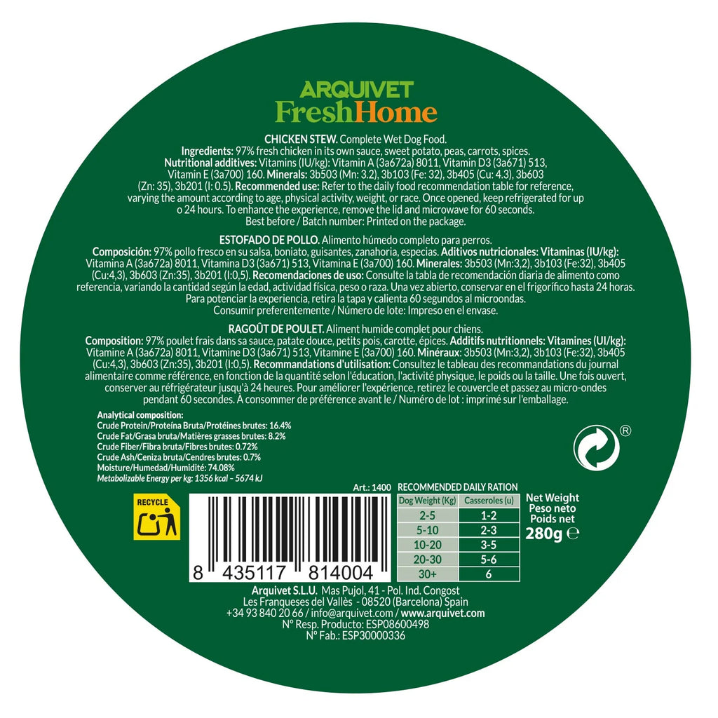 Arquivet Fresh spezzatino Pollo 280gr