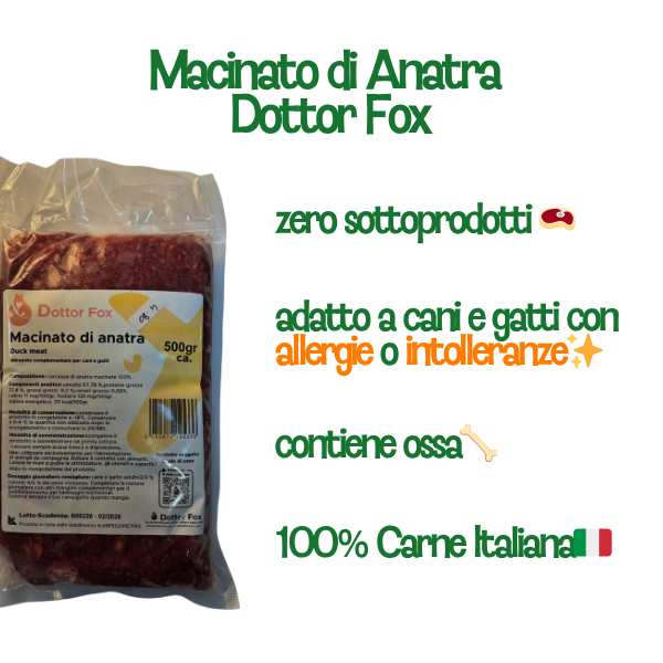 Macinato di Anatra BARF Dottor Fox