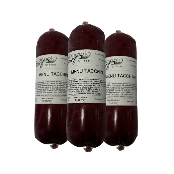 Menu completo Tacchino con frutta e verdura Angolo Barf 1kg