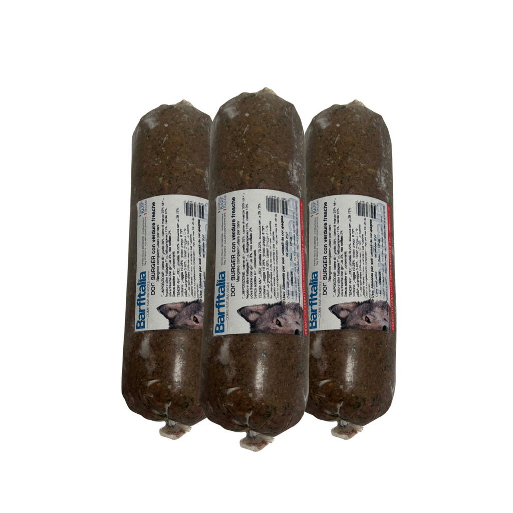 Mix Dog Burger con Verdure agnello e manzo Barf Italia