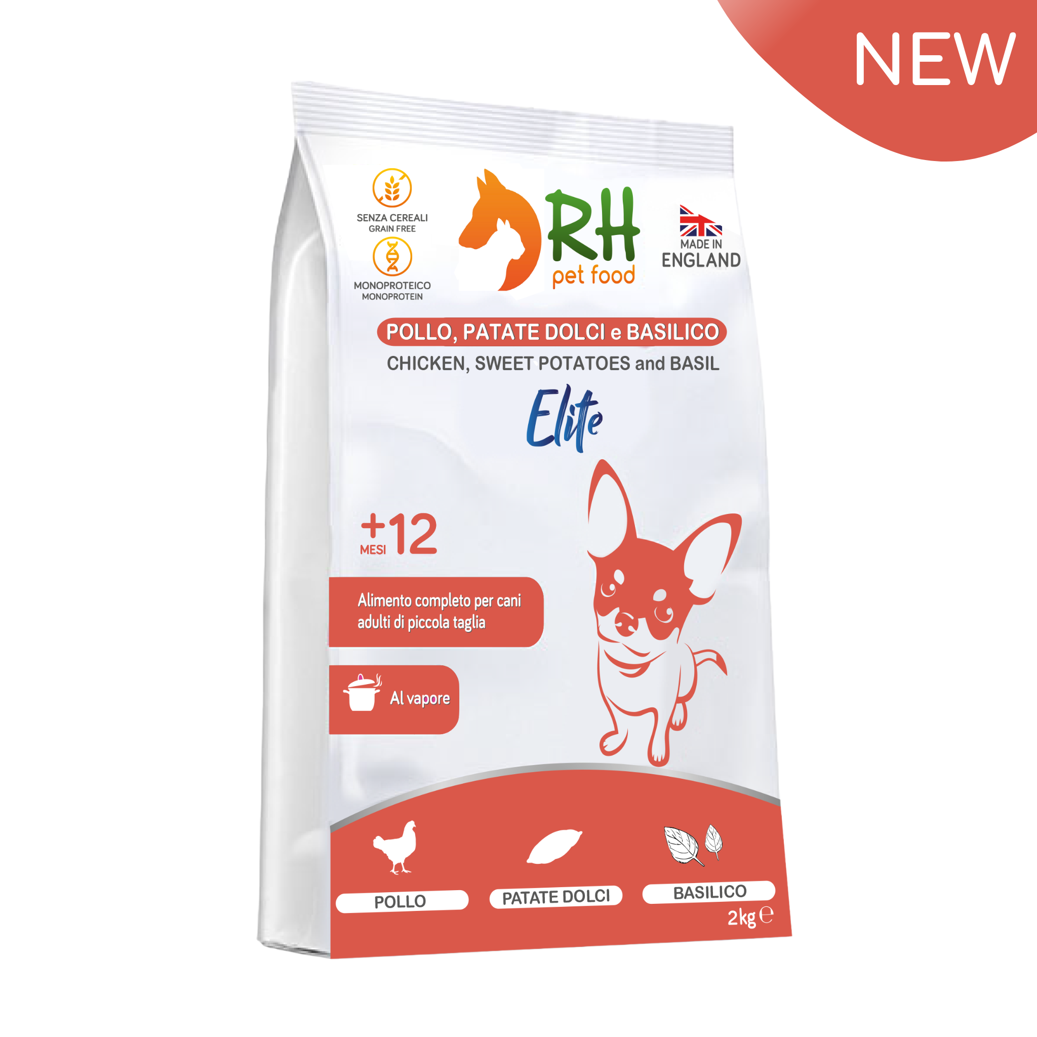 Pollo, patate dolci e basilico mini Elite plus