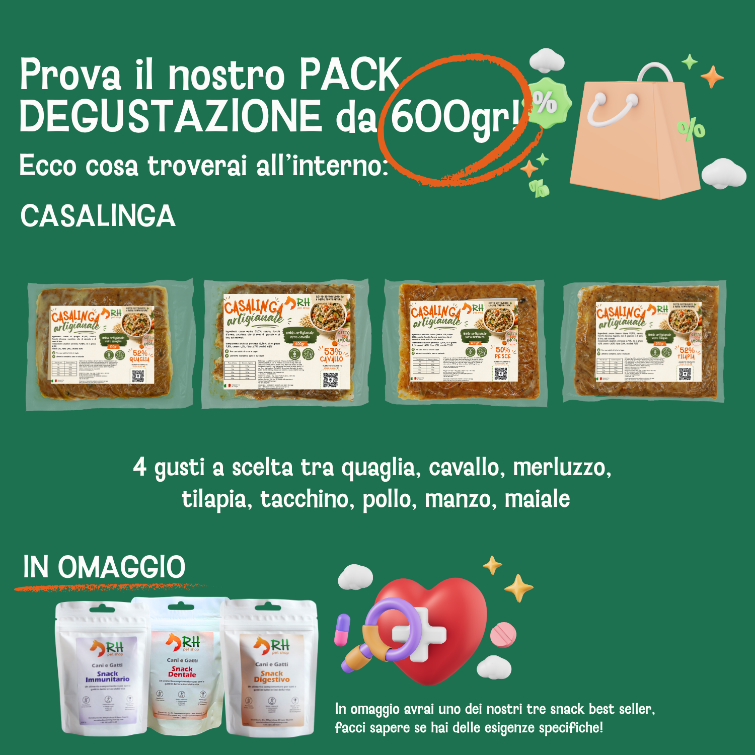 Pack Degustazione Casalinga Cotta 600gr a scelta