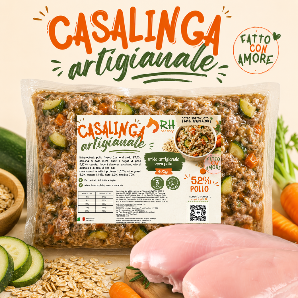 Casalinga cotta Pollo (no frigo) sottovuoto per cani