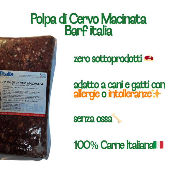 Polpa Cervo Macinata Barf Italia