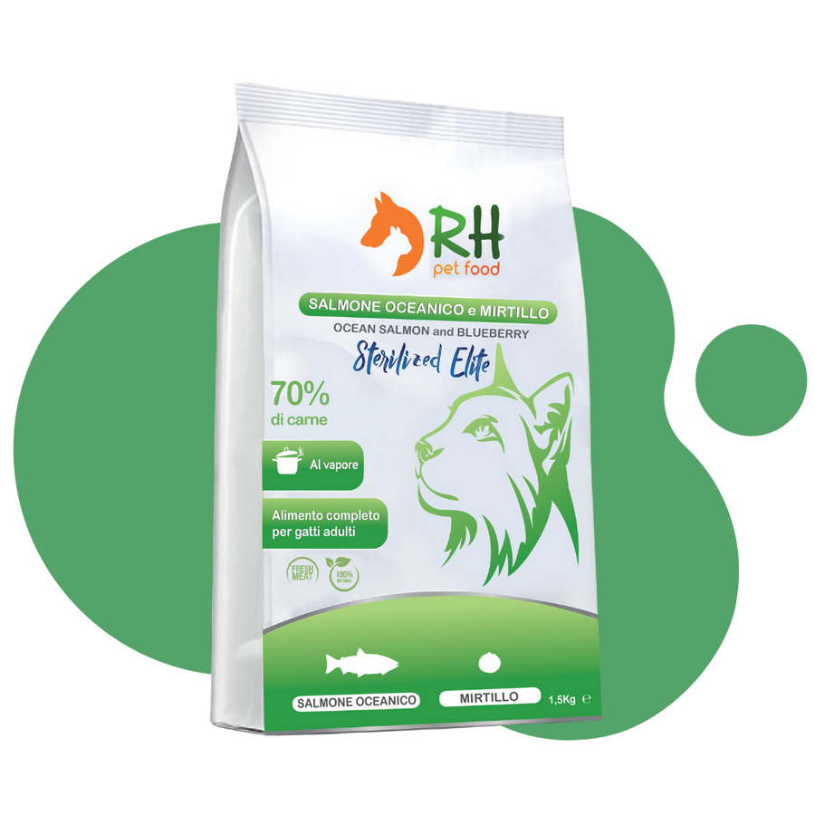 Salmone oceanico e mirtillo Sterilized Elite plus