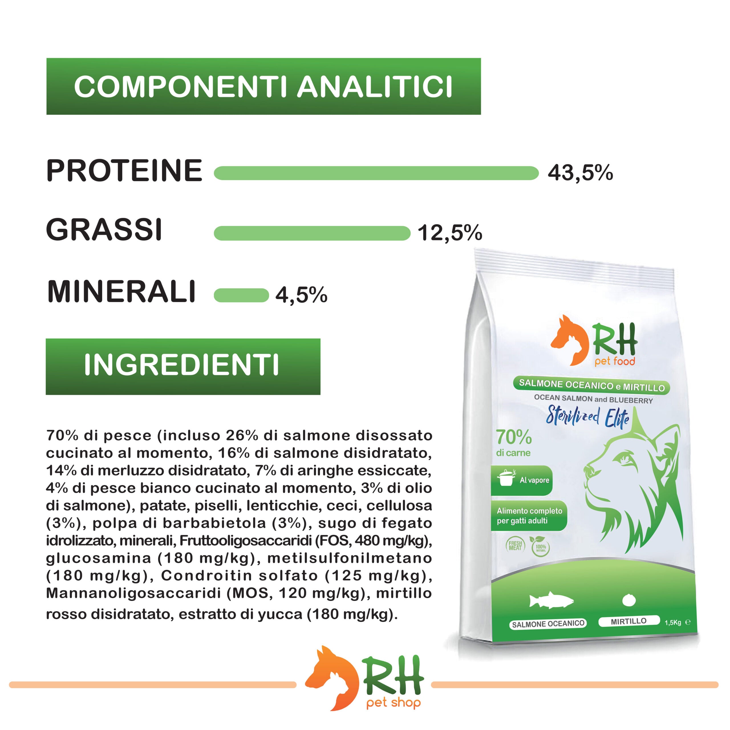 Salmone oceanico e mirtillo Sterilized Elite plus