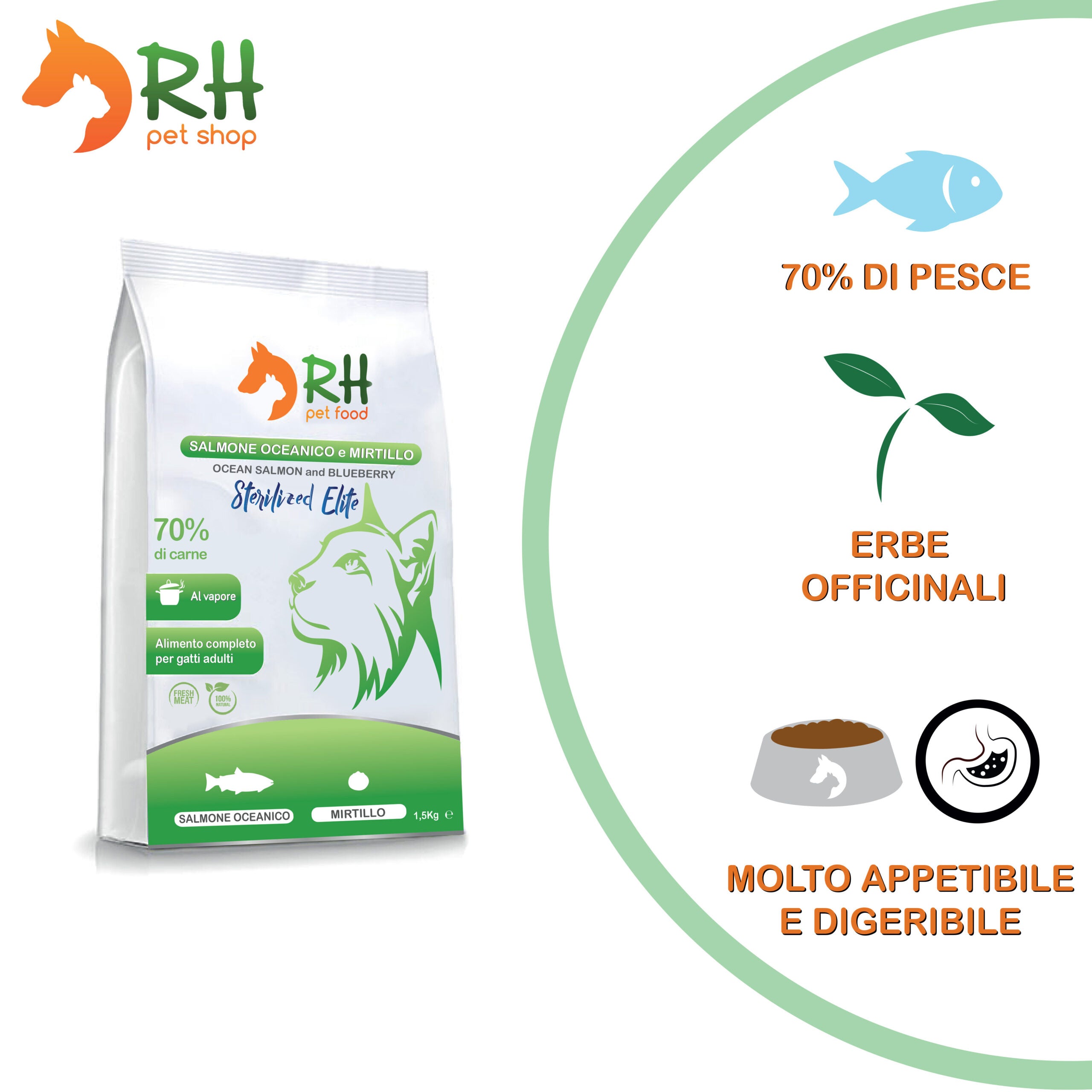 Salmone oceanico e mirtillo Sterilized Elite plus