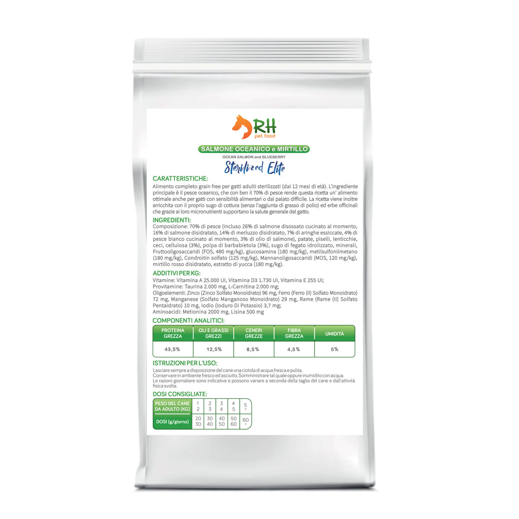 Salmone oceanico e mirtillo Sterilized Elite plus