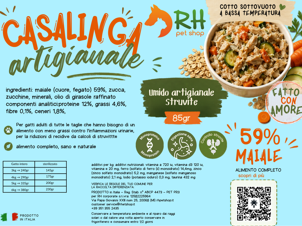 Casalinga cotta Struvite maiale (no frigo) Sottovuoto Per Gatti