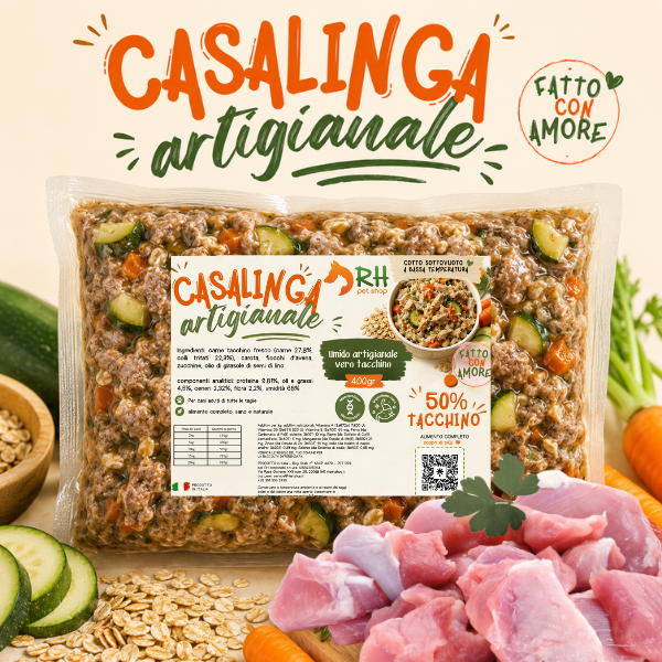 Casalinga cotta Tacchino (no frigo) Sottovuoto Per Cani