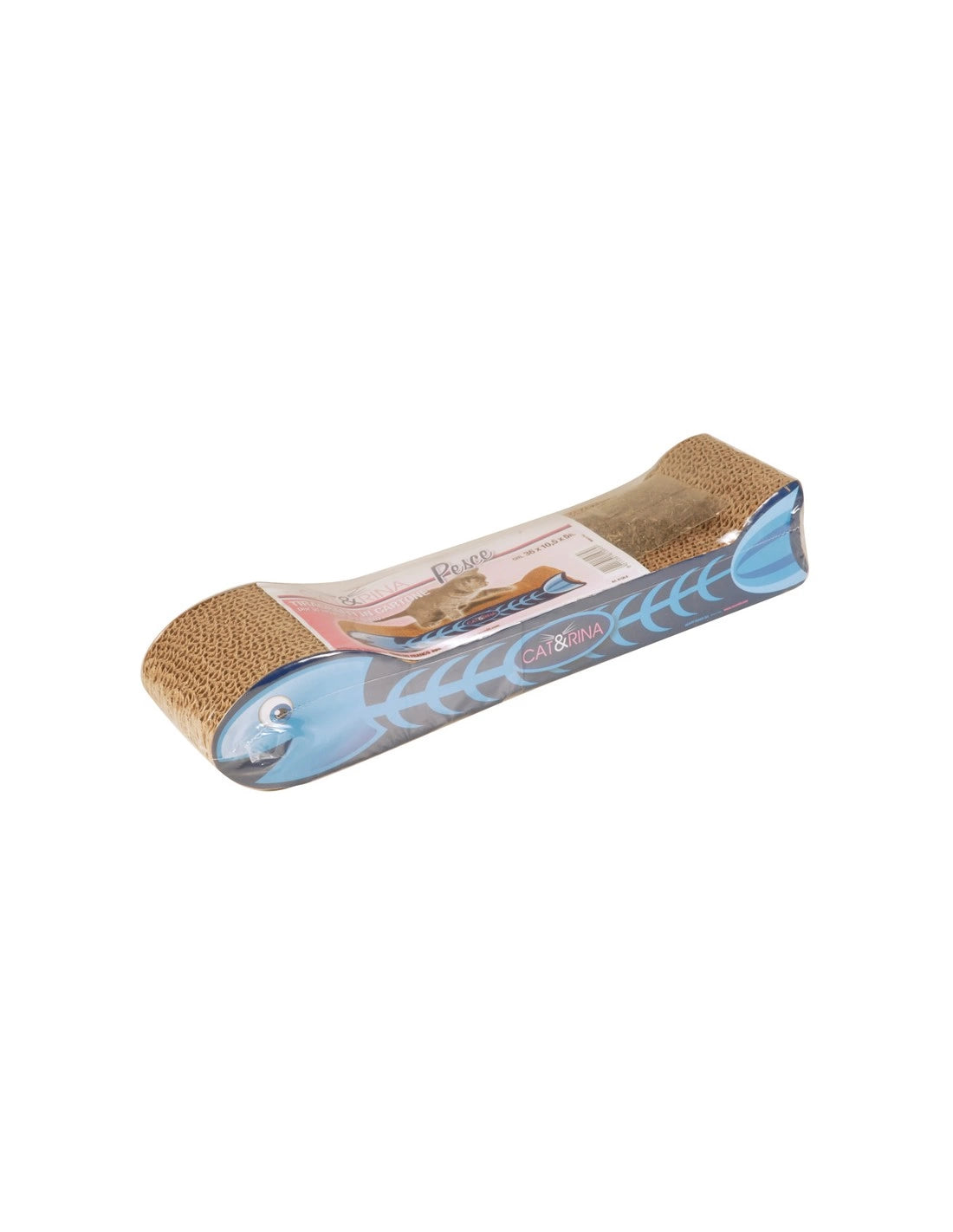 Tiragraffi in cartone Pesce con Catnip